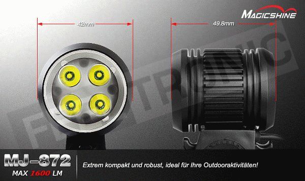 Magicshine MJ 872 CREE XP G LED, 1600 Lumen Gesamtleistung