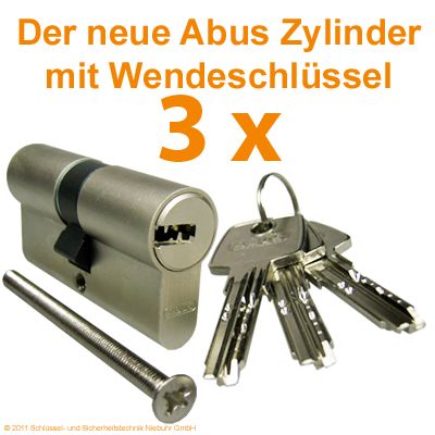 3x gleichschliessend ABUS Profilzylinder Schloss EC550 Laenge nach