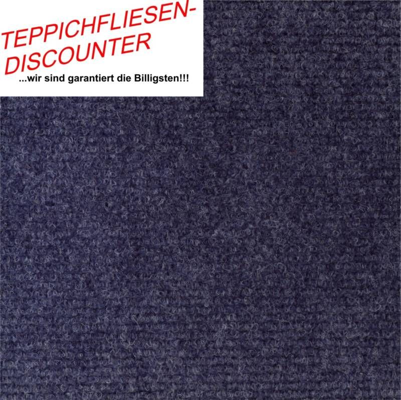 Teppichfliesen Feincord SELBSTKLEBEND 50 x 50 cm blau