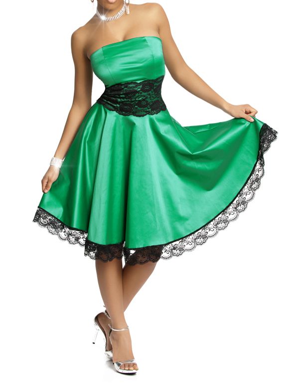 BEZAUBERNDES ABENDKLEID COCKTAIL KLEID BALLKLEID PETTICOAT MIT SPITZE