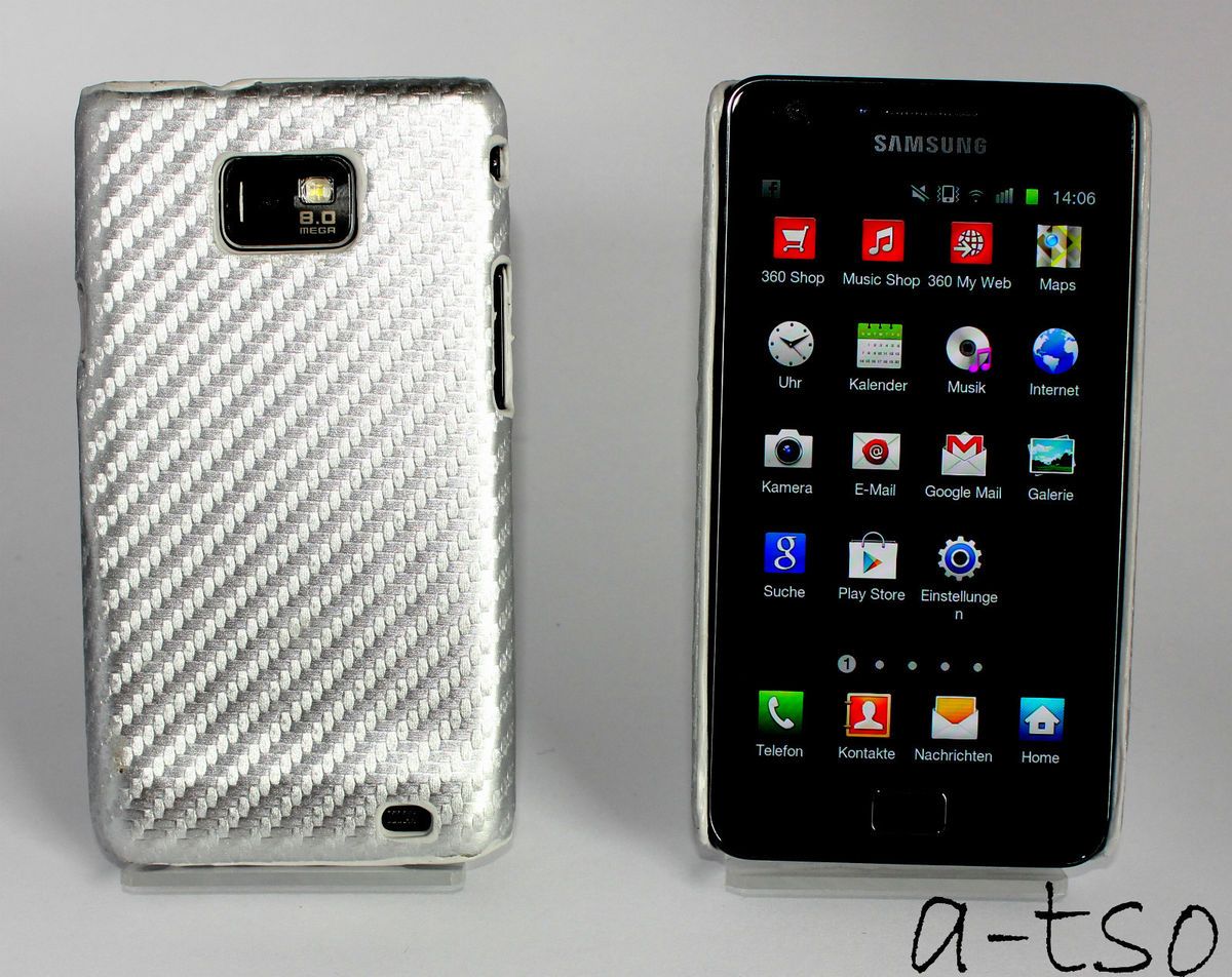 Schutzhuelle Hardcover Hardcase Samsung i9100 und Galaxy S2 Carbon