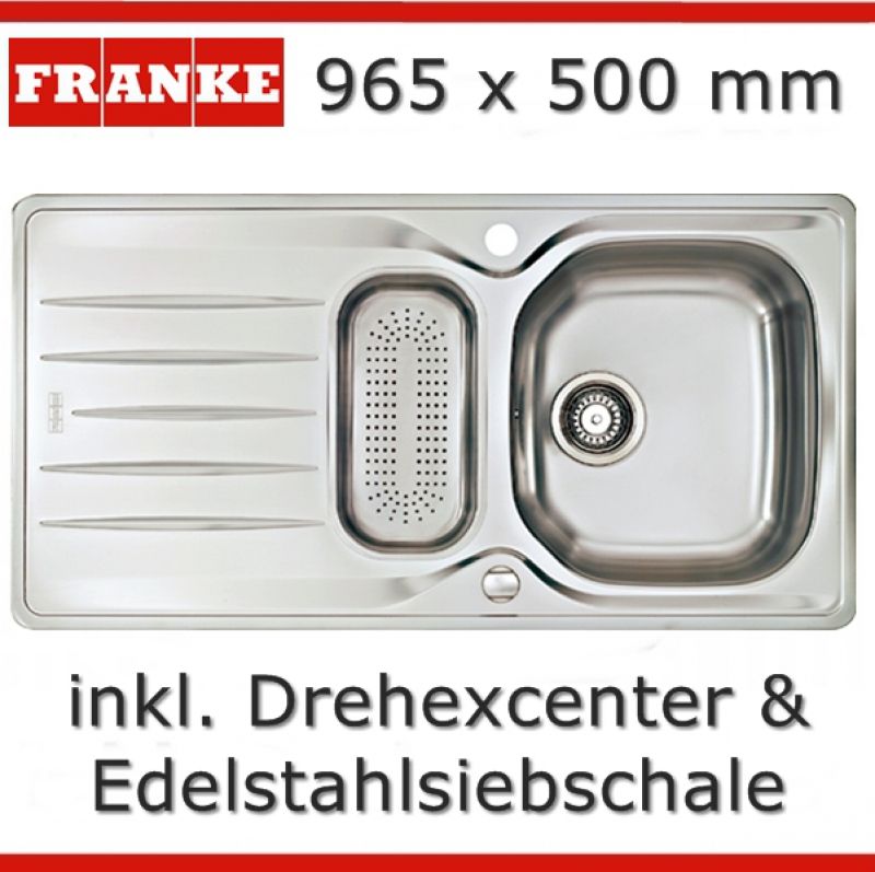 Franke Edelstahlspüle Libera Spüle 965 x 500 Küchenspüle