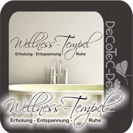 W908  Wandtattoo Wellness Tempel Wandaufkleber Bad Lounge Badezimmer