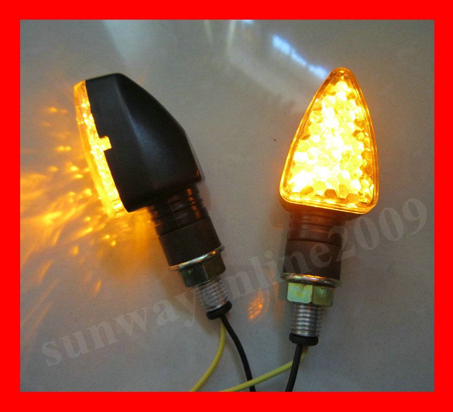 4X Motorrad 15LED Gelbe Blinker Lampe Lichter Kurzer Stiel Universal E