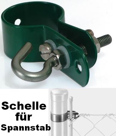 Schelle für Spannstab grün 40 mm 40mm Maschendraht