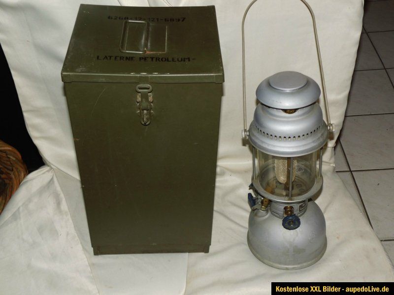 Original Petromax HK 500 Starklichtlampe+Stahlkiste Bw Bj.1961 viel