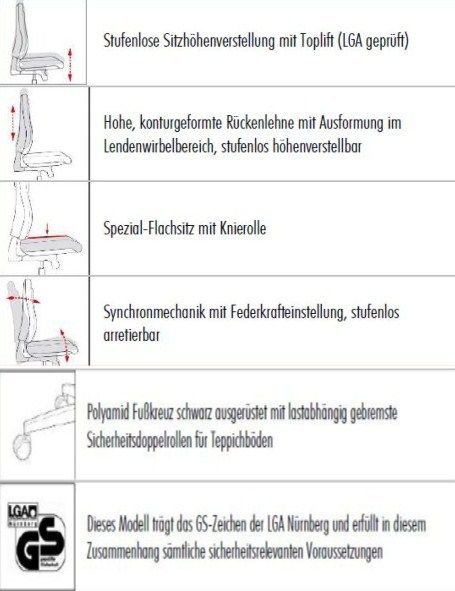 Topstar Drehstuhl Bürostuhl TrendStar 20 SY schwarz