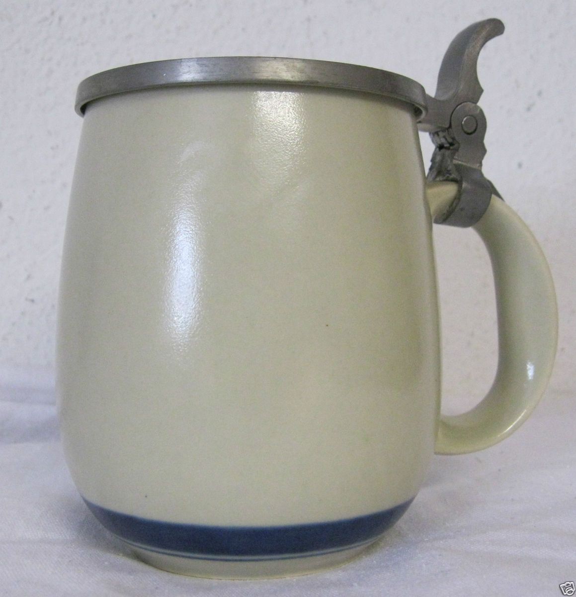 Bierkrug Krug mit Zinndeckel Rosenthal Studio Linie line blauer Rand