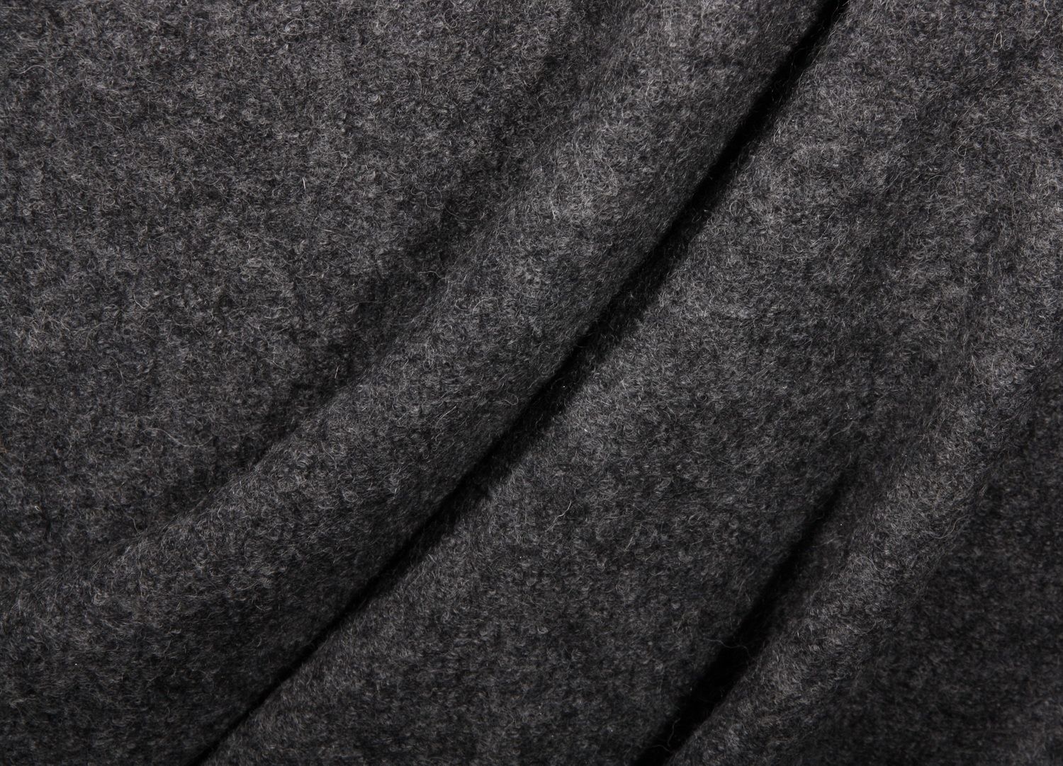 Walkloden Wolle Boucle Grau Meliert Stoffe Trachtenstoff 140 cm Winter