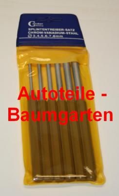 SPLINTENTREIBER SET DURCHTREIBER DURSCHLAG 6 TEILIG 3   8 mm NEU