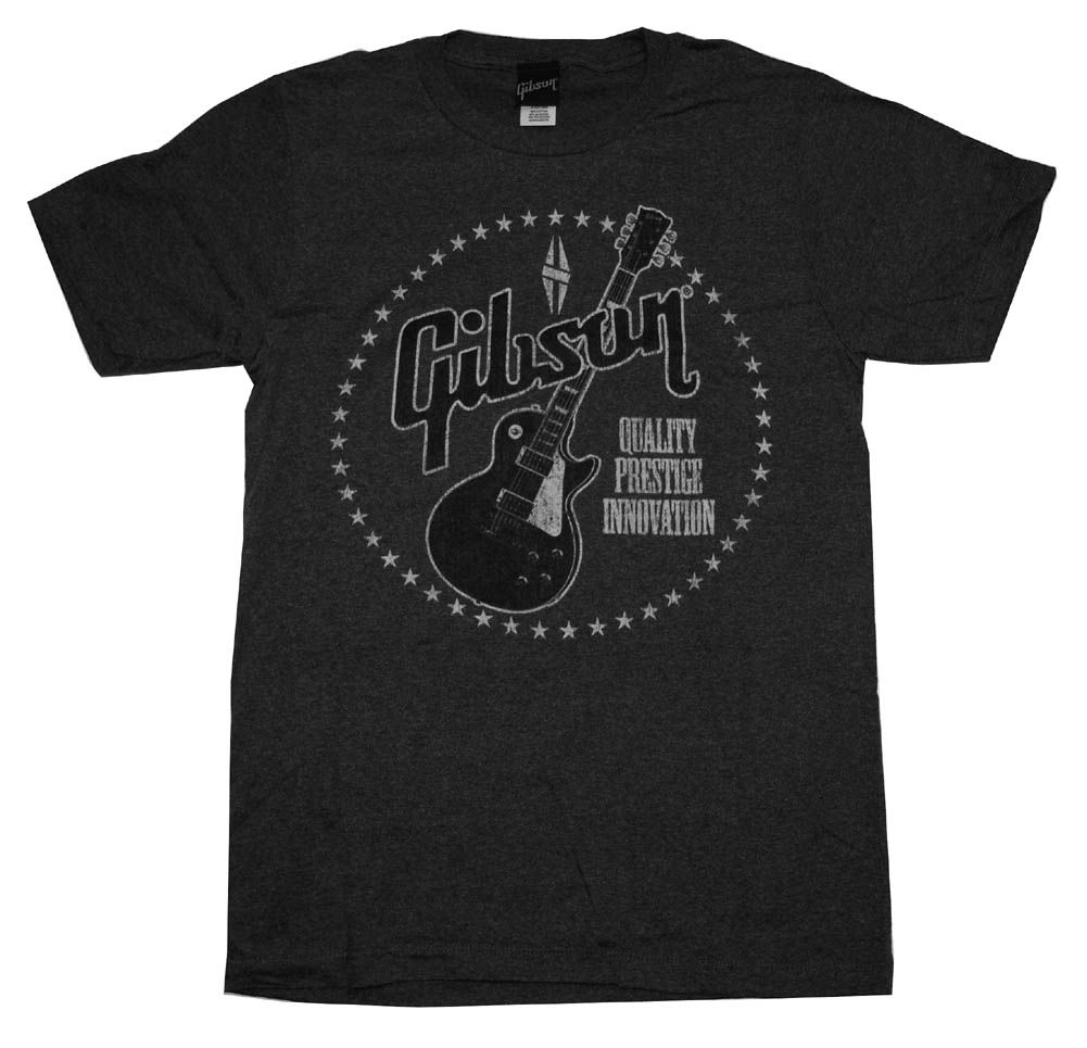 Gibson Guitars Les Paul Prestige Star Logo Music T Shirt Tee