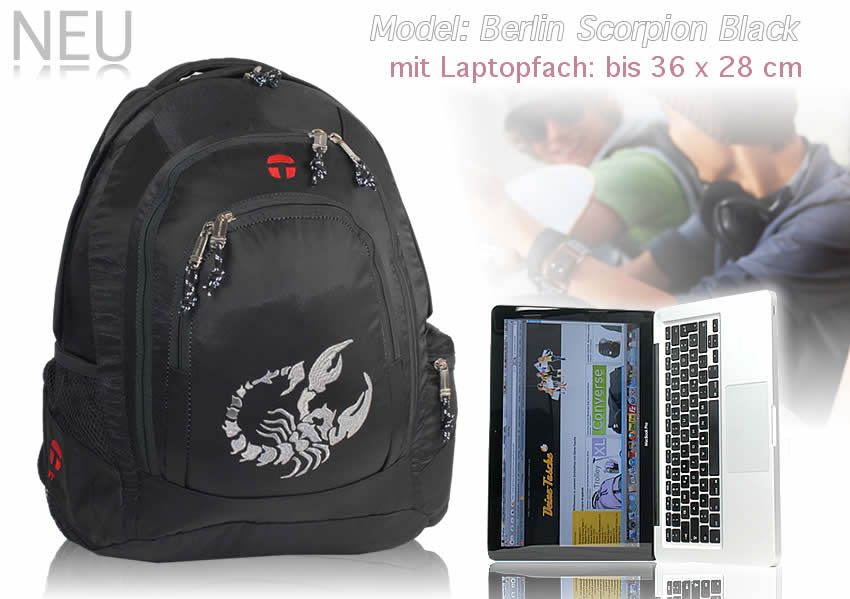 Schulrucksack SCORPION Laptop TAKE IT EASY Rucksack SCH