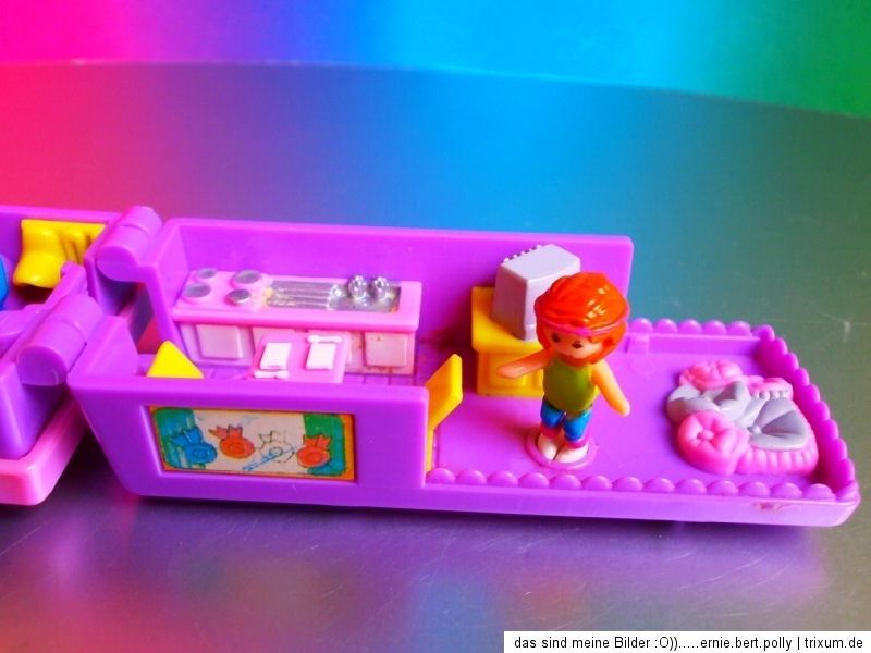 Polly Pocket Mini♞Süßer Pferde Bus♞2 Pollys + 2 Pferde