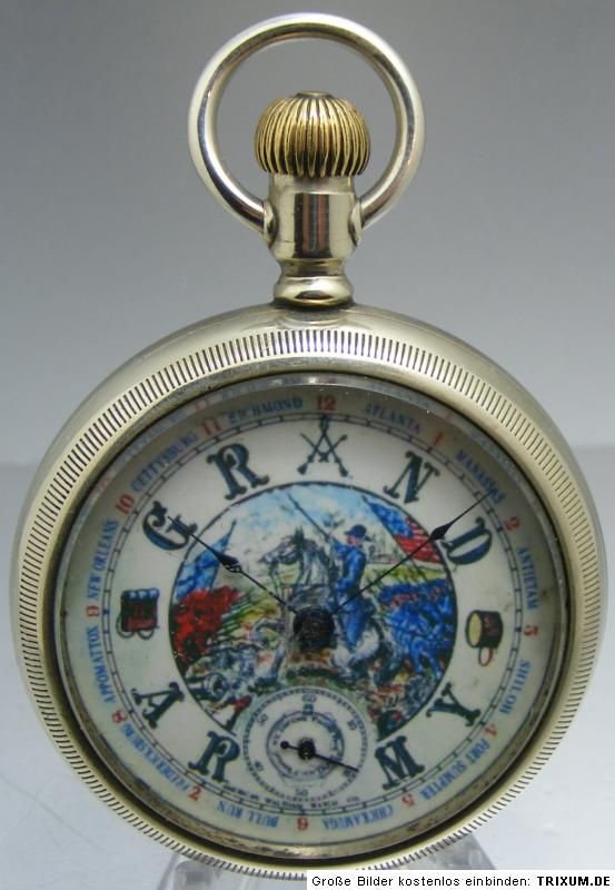 Große und schwere Taschenuhr WALTHAM von 1883 GRAND ARMY