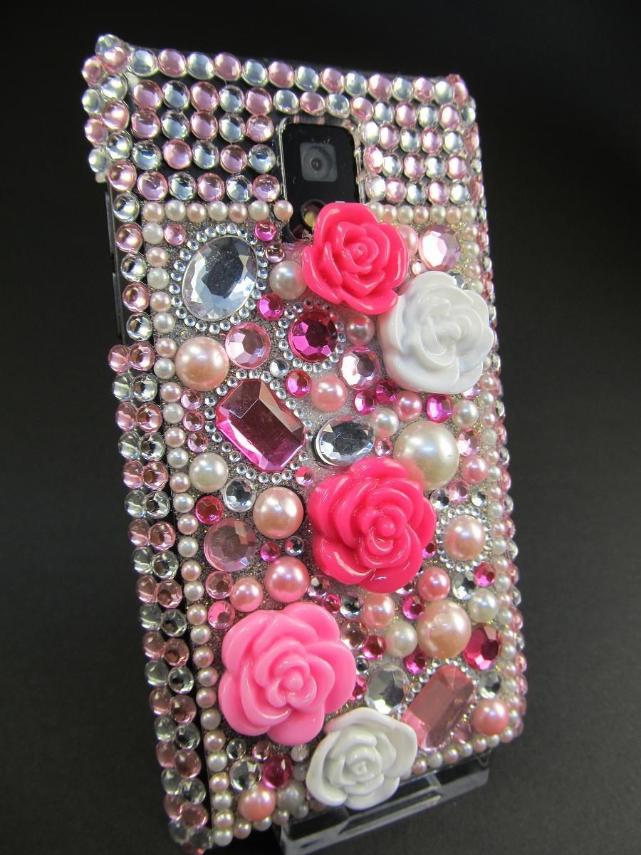 LG Optimus Speed P990 Glitzer Strass Huelle Hard Cover Case Perle